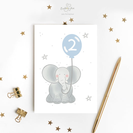 premium personalised boys elephant birthday card for safari animal children's party for 1st 2nd 3rd 4th girls birthday