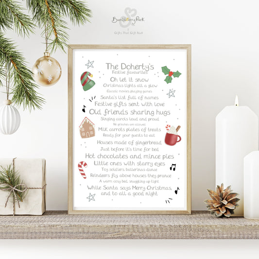 Festive Favourites Family Poem - Personalise me