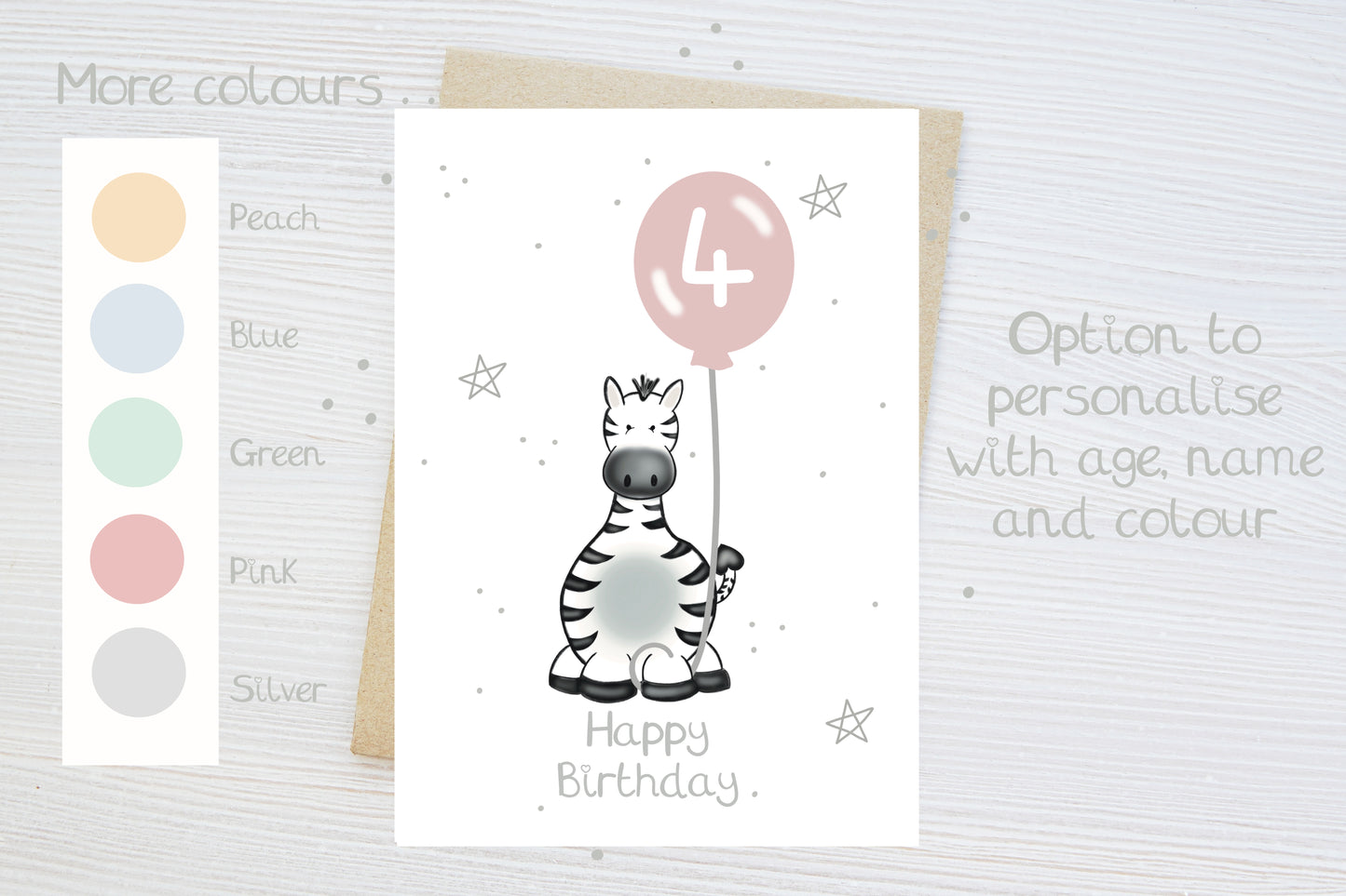 colour chart to choose personalised milestone birthday card text colour options for girls and boys greetings card