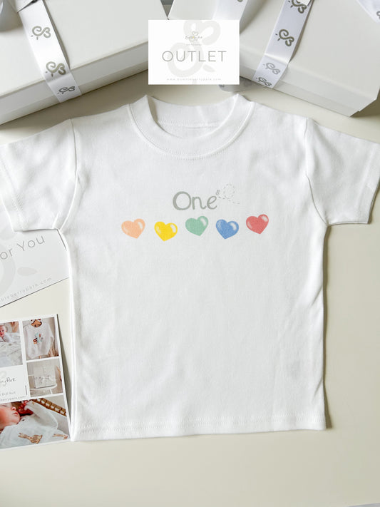 OUTLET Love Hearts "One" Birthday T-Shirt