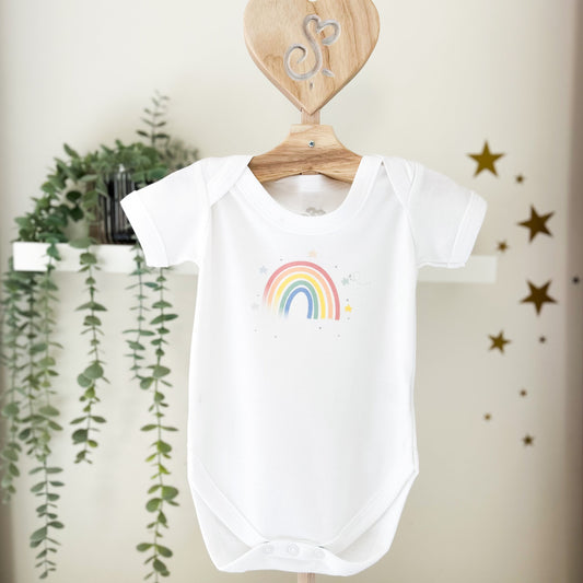 rainbow print baby bodysuit vest for rainbow baby gift