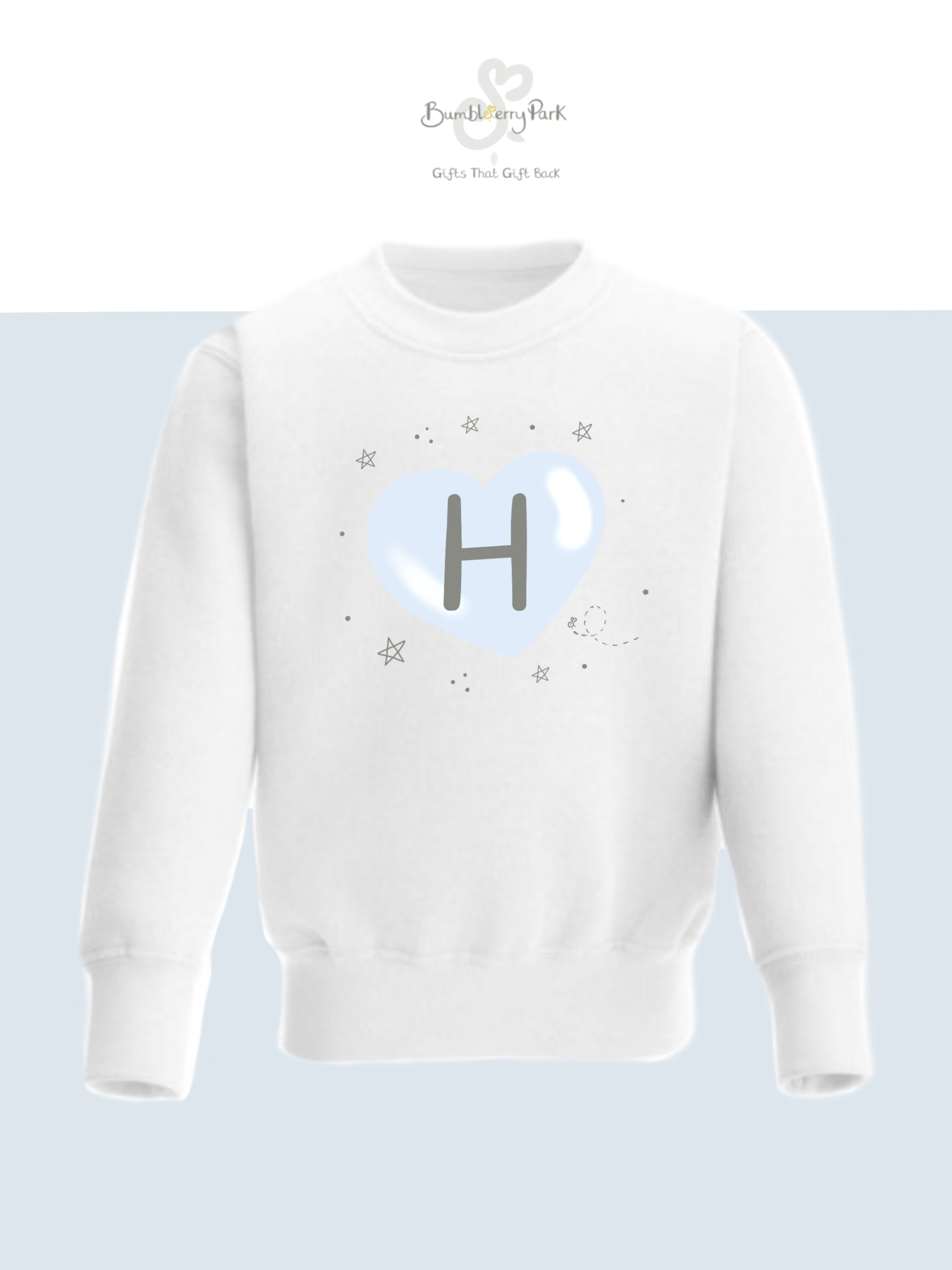 personalised Initial print boys sweatshirt