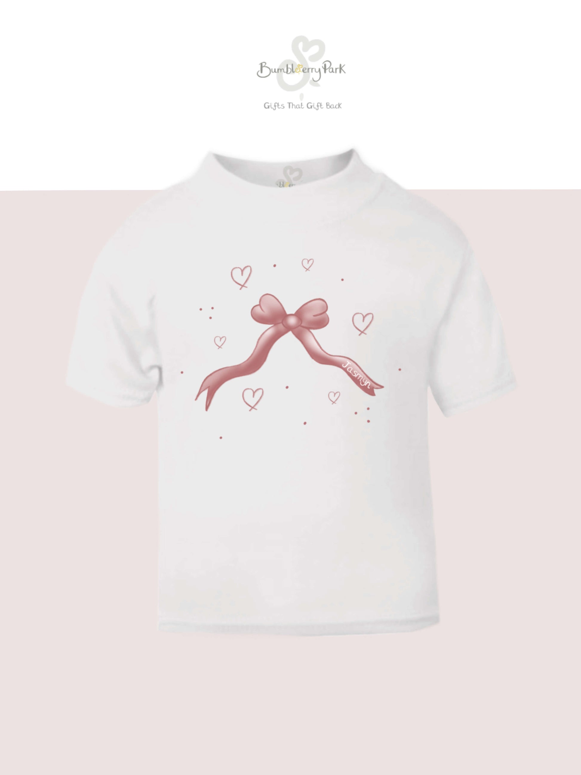 girls pink bow t-shirt bumbleberry park