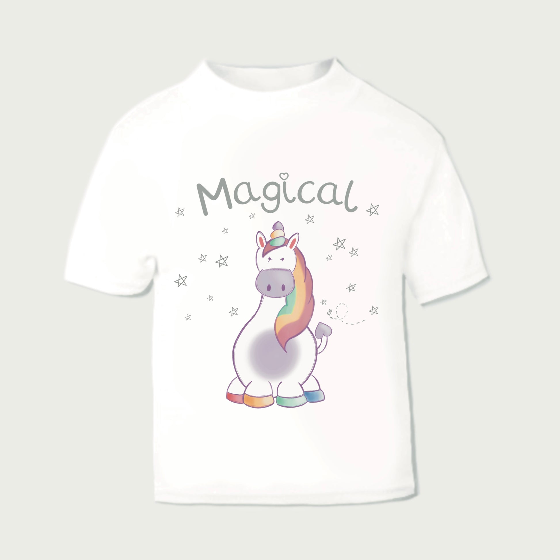 magical unicorn girl's t-shirt with pastel colours