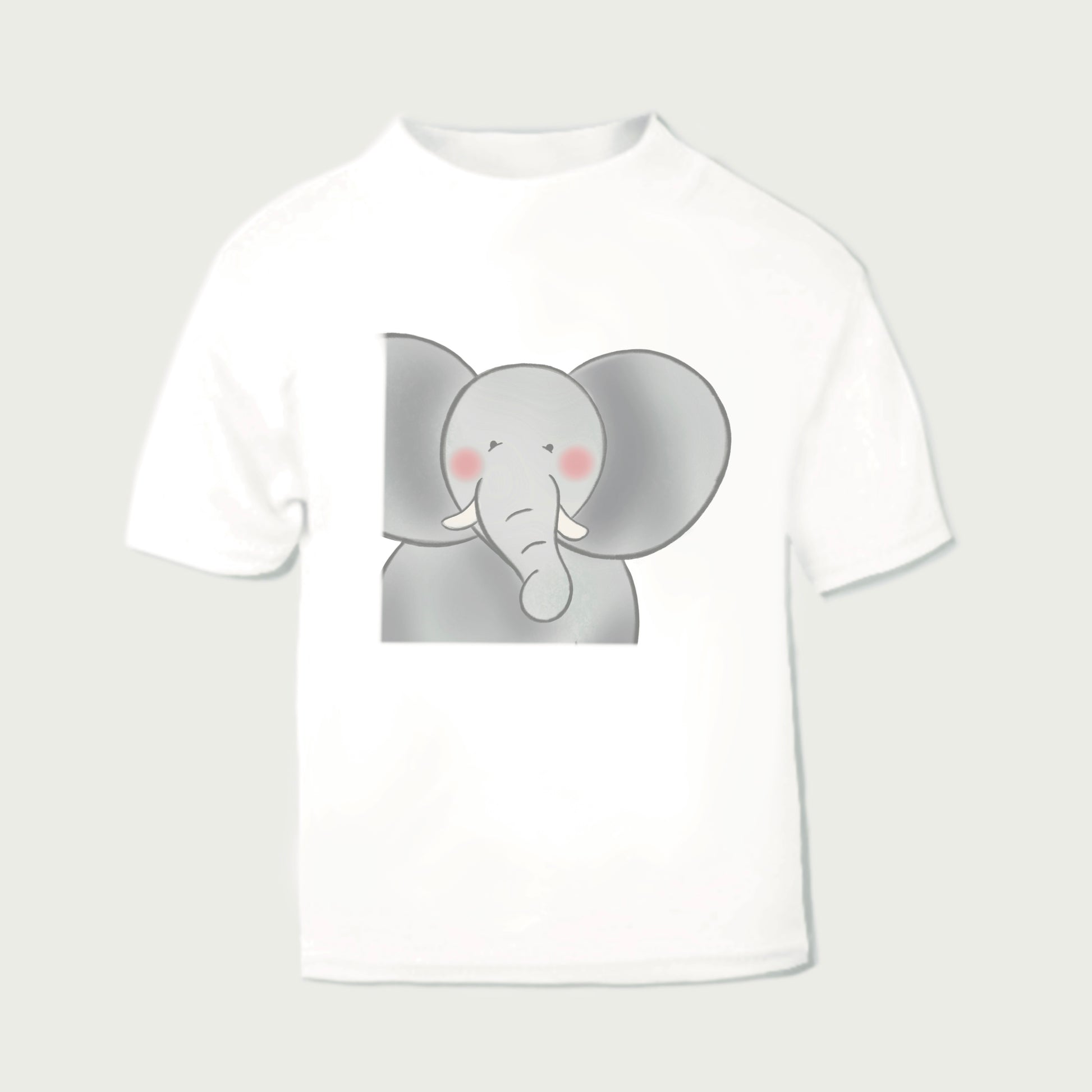 cute grey baby elephant baby and children's t-shirt design