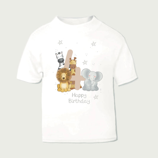 4th birthday keepsake sweatshirt for birthday party gift with safari animal print design